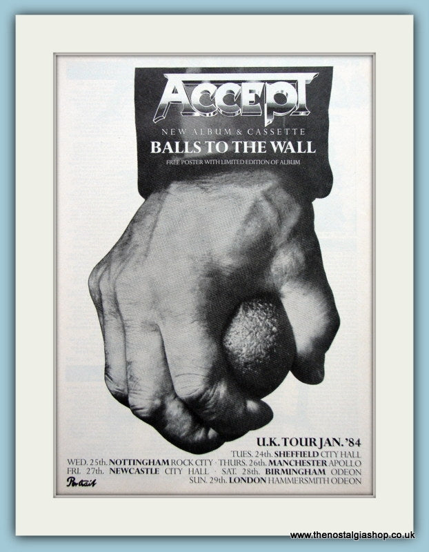 Accept, Balls To The Wall 1983 Original Advert (ref AD3172)