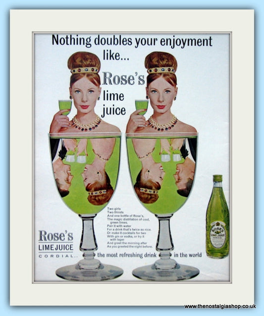 Rose's Lime Juice. Original Advert 1963 (ref AD4868)
