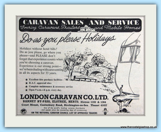 London Caravan Original Advert 1955 (ref AD6319)