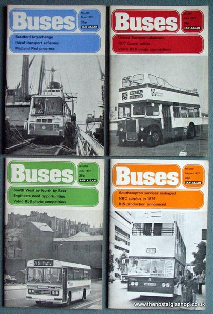 Buses Magazine 1977 Full Year 12 Issues.