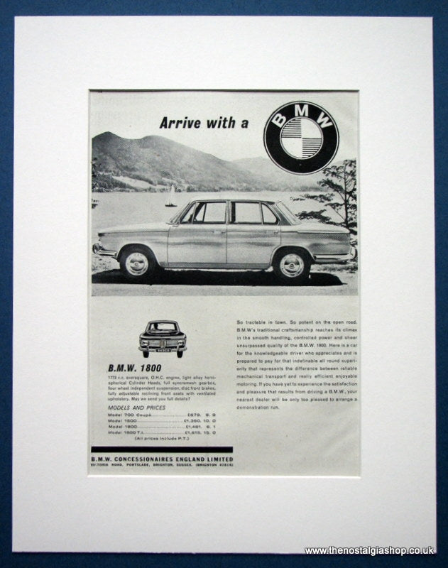 BMW 1800. Original advert 1965 (ref AD1396)