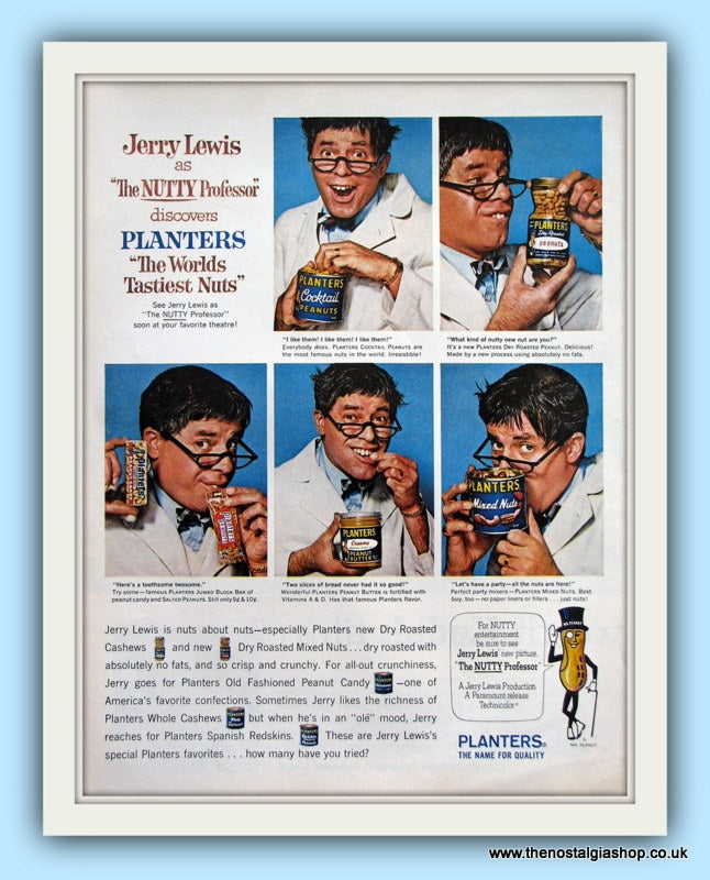 Jerry Lewis and Planters Nuts. Original Advert 1963 (ref AD8165)