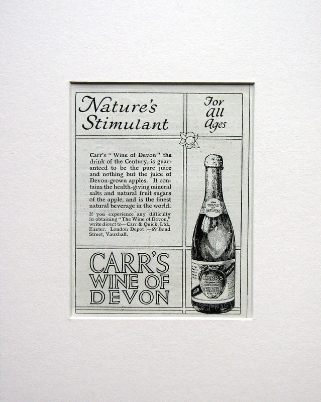 Carr's Wine of Devon. Original advert 1924 (ref AD1556)