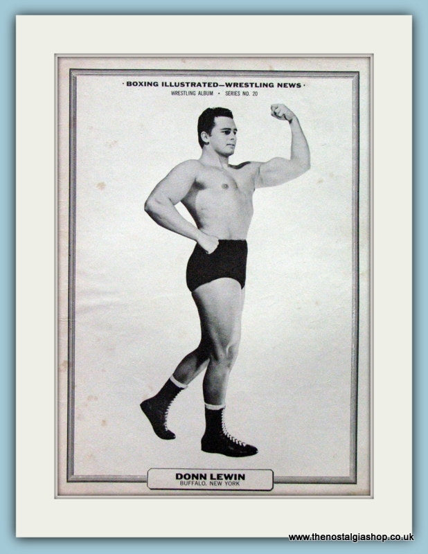Donn Lewin. Vintage Wrestling Print 1960 (ref AD5028)