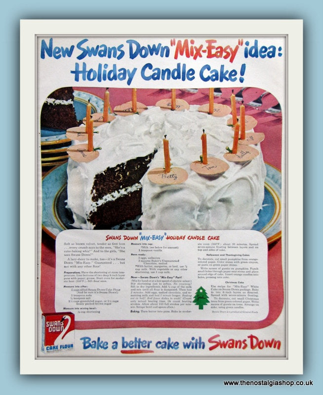Swans Down Cake Flour Original Advert 1947 (ref AD8135)
