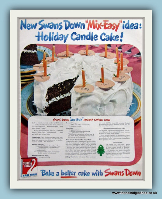 Swans Down Cake Flour Original Advert 1947 (ref AD8135)