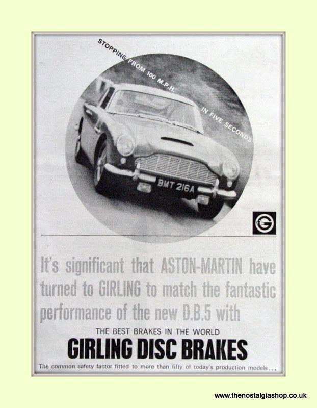 Aston Martin DB5 Set Of 4 Original Adverts 1963 (ref AD6722)
