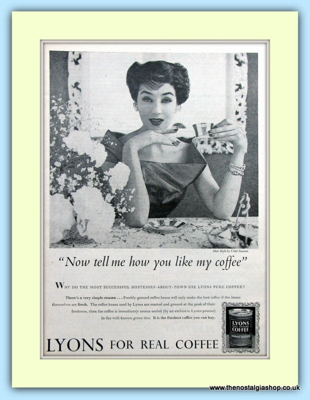 Lyons Coffee. Original Advert 1955 (ref AD5022)