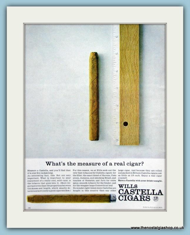 Wills Castella Cigars Set Of 2 Original Adverts 1964 & 1965 (ref AD6086)