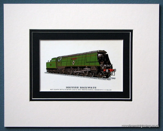 British Railways 'Battle Of Britain' No:34051 Mounted Print (ref SP36)