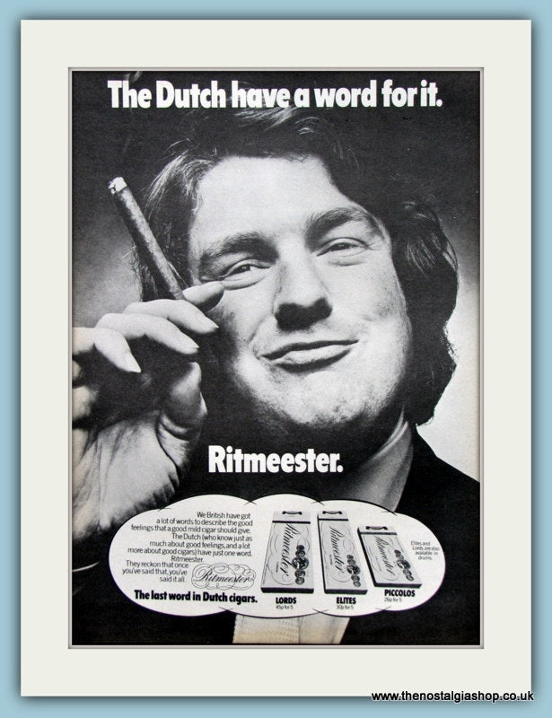 Ritmeester Dutch Cigars Original Advert 1971 (ref AD6029)