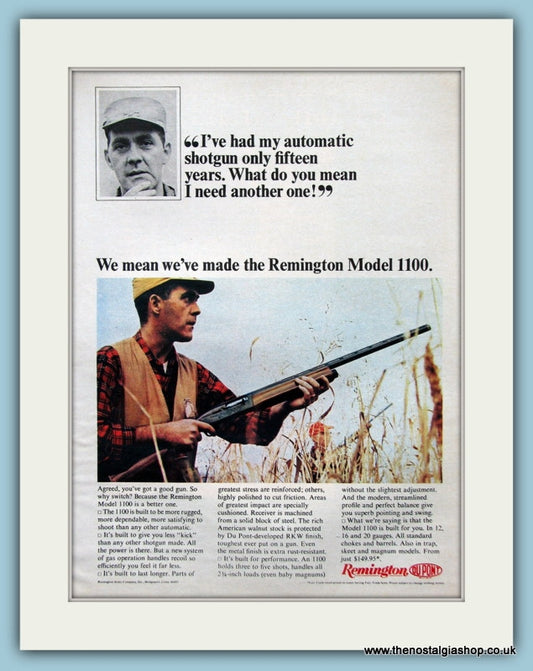 Remington Arms Model 1100 Original Advert 1965 (ref AD3898)