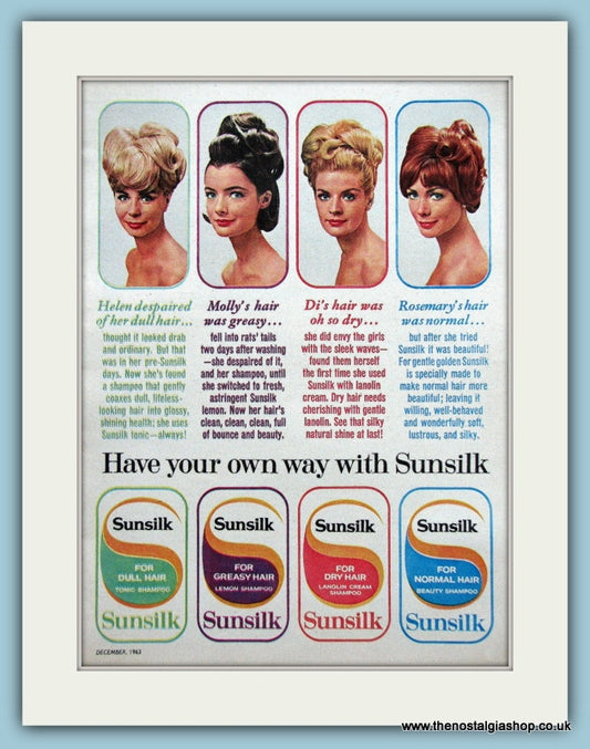 Sunsilk Shampoo Original Advert 1963 (ref AD3616)