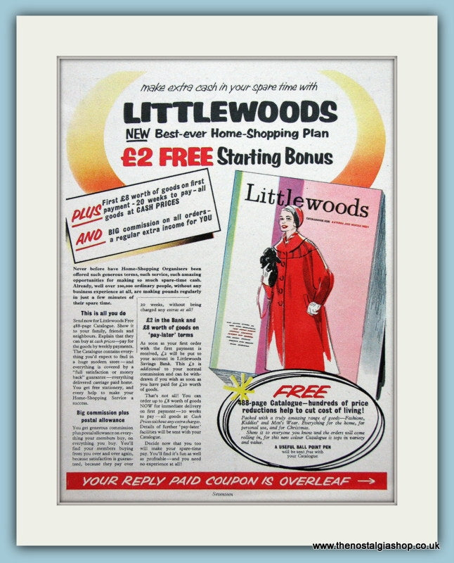 Littlewoods Catalogue Home Shopping Plan Original Advert 1950's (ref A