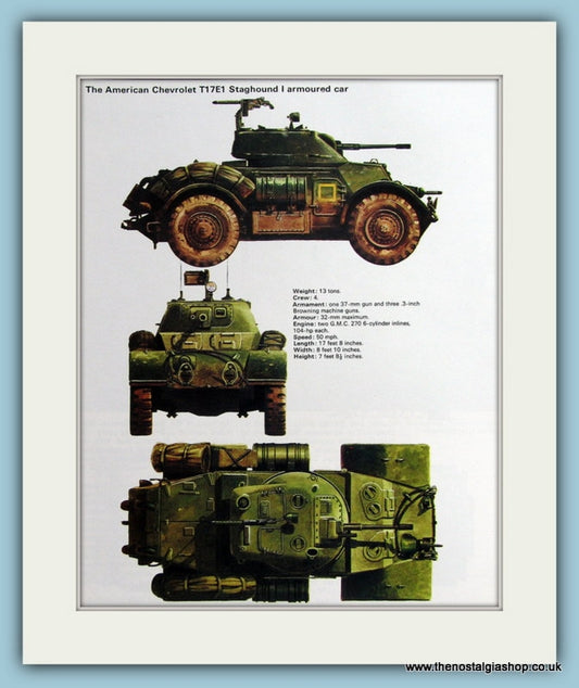 American Chevrolet T17E1 Staghound I Armoured Car Print (ref PR494)