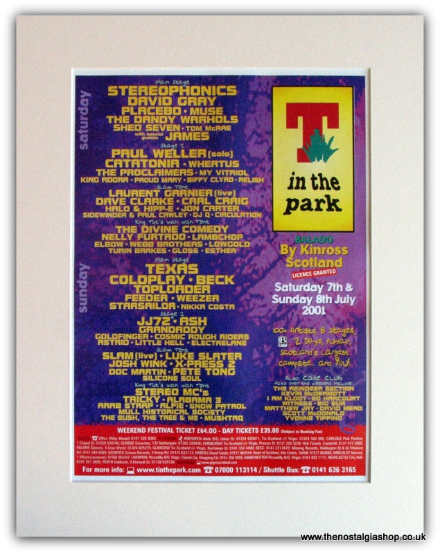 T In The Park 2001 Event Advert. Stereophonics. (ref AD1821)