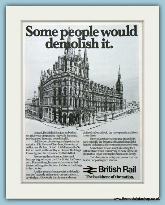 British Rail, St. Pancras Station. Original Advert 1978. (ref AD2286)