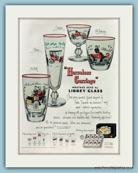 Libbey Glass " Horseless Carriage" Original Advert 1950 (ref AD8314)