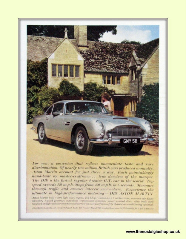 Aston Martin DB5 Original Advert 1965 (ref AD6689)
