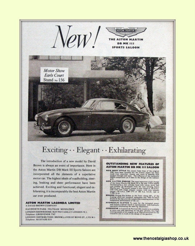 Aston Martin DB MKIII Sports Saloon Original Advert 1957 (ref AD6706)
