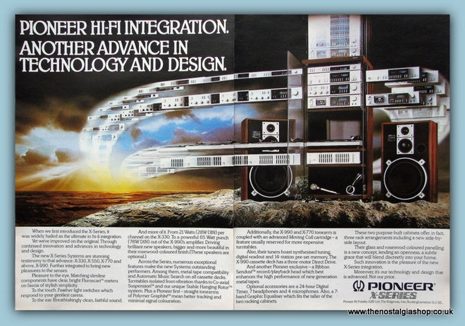 Pioneer X-Series Hi-Fi Double Original Advert 1981 (ref AD3920)