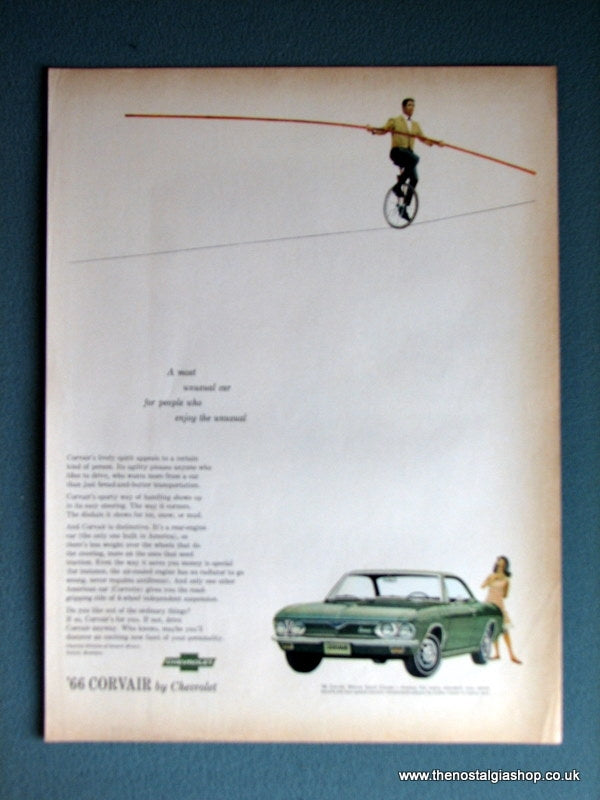 Chevrolet Corvair '66. Original Advert 1966 (ref AD4007)