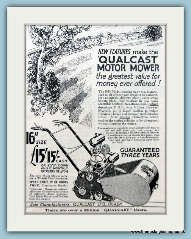 Qualcast Motor Mower. Original Advert 1935 (ref AD4618)