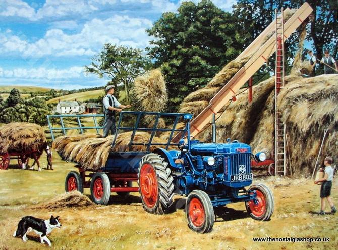 Fordson 'Building A Hayrack' Tractor Print (ref N123)
