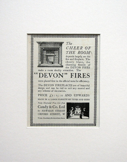 Devon Fireplace Original advert 1915 (ref AD1502)