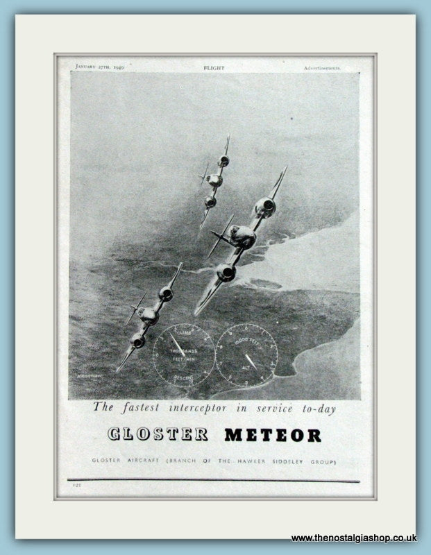 Gloster Meteor. Original Advert 1949 (ref AD4244)