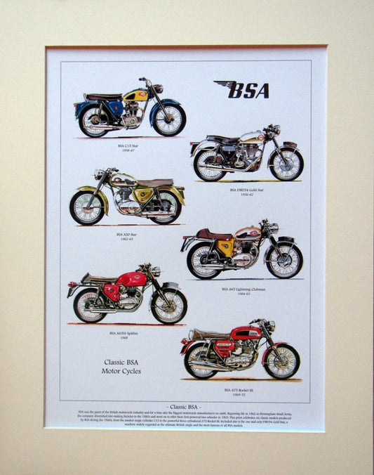 BSA Motorcycles  Mounted print