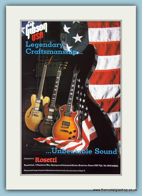 Gibson USA Guitars. Original Advert 1990 (ref AD2204)
