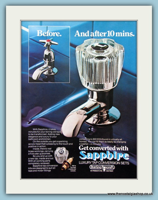 Sapphire Luxury Tap Conversion Sets Original Advert 1976 (ref AD2369)