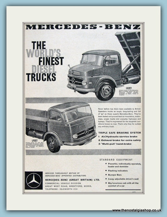Mercedes-Benz Diesel Trucks Original Advert 1960 (ref AD2956)