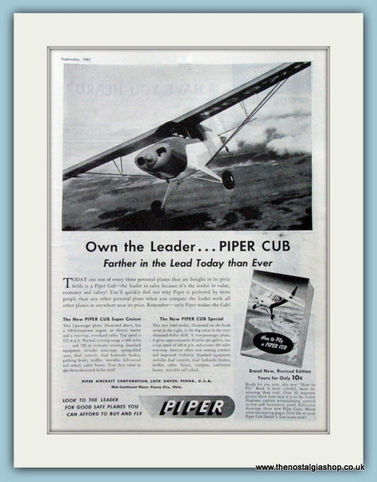 Piper Cub. Original Advert 1947 (ref AD4222)