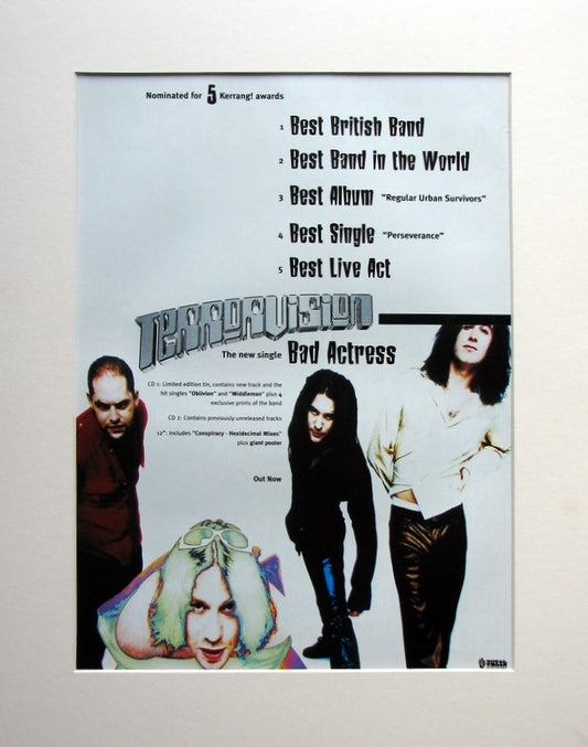 Terrorvision set of 3 Original Adverts1996(ref AD890)