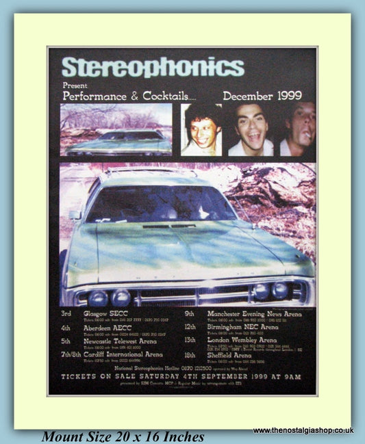 Stereophonics Performance & Cocktails Tour Dec 1999 Original Advert (ref AD9178)
