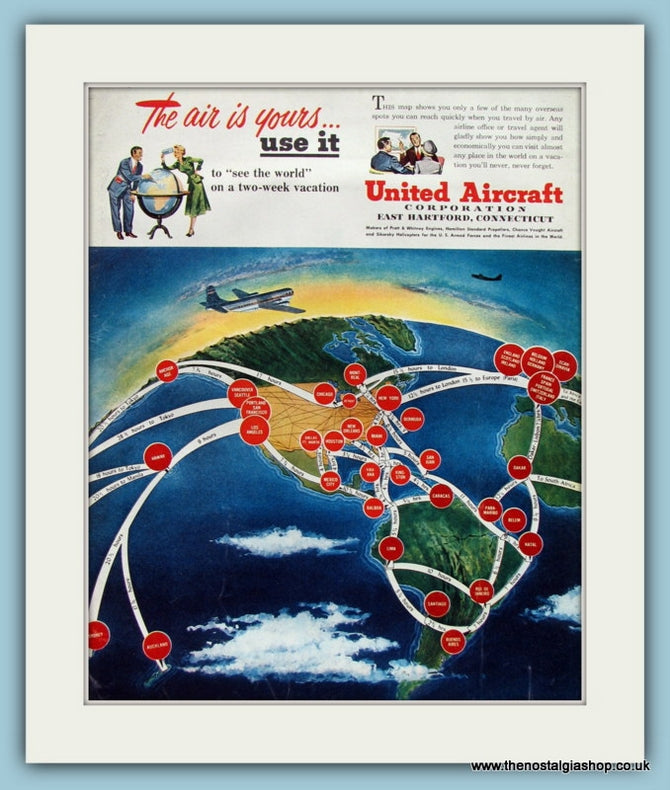 United Aircraft Original Advert 1950 ( Ref AD8257)