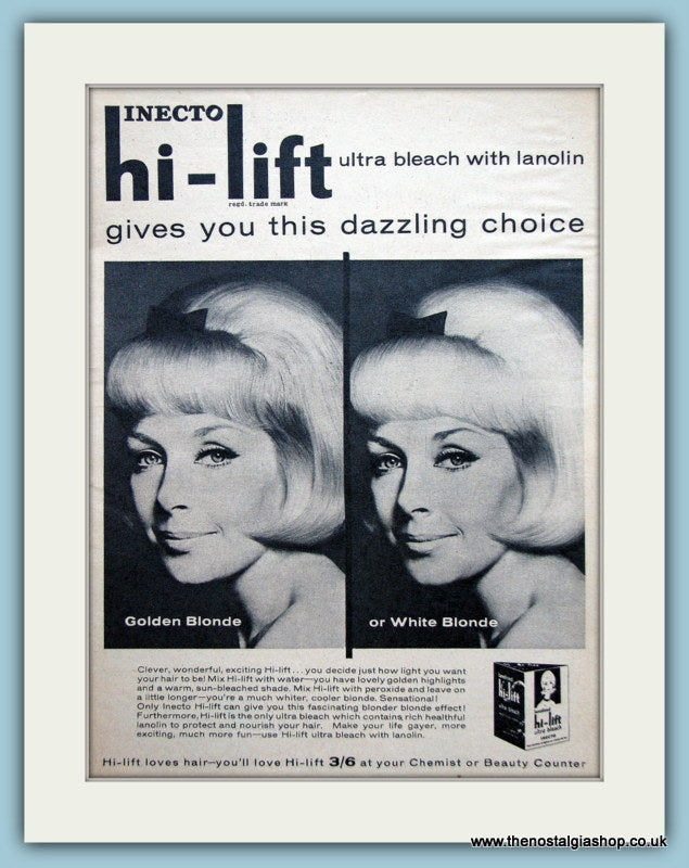 Hi-Lift Inecto Hair Bleach Original Advert 1964 (ref AD3630)