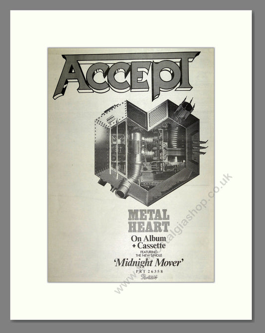 Accept - Metal Heart. Vintage Advert 1985 (ref AD16000)