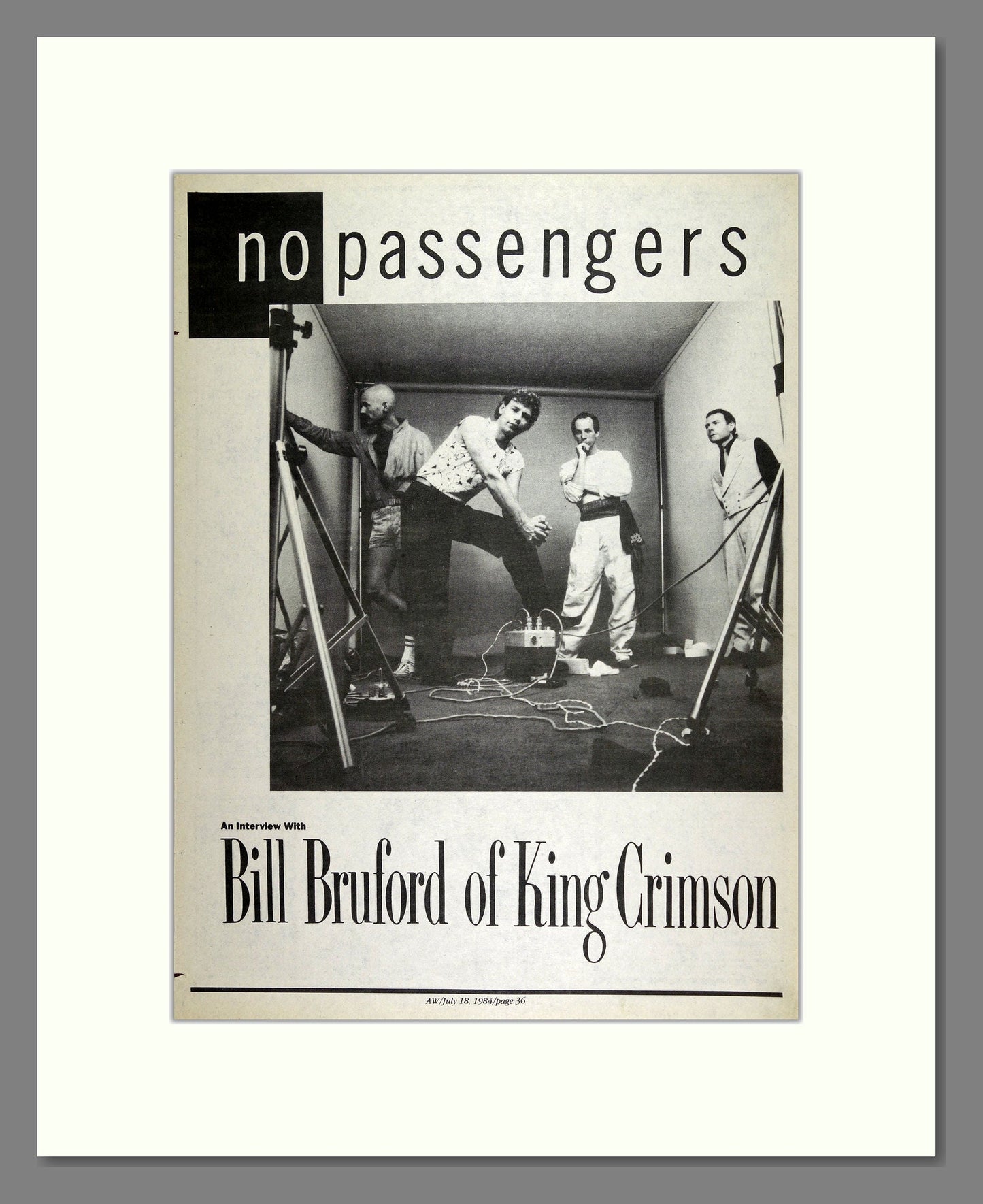 Bill Bruford - No Passengers. Vintage Advert 1984 (ref AD16063)