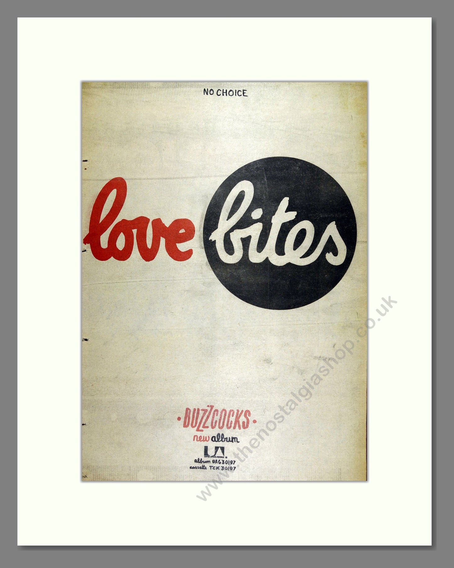 Buzzcocks - Love Bites. Vintage Advert 1978 (ref AD16087)