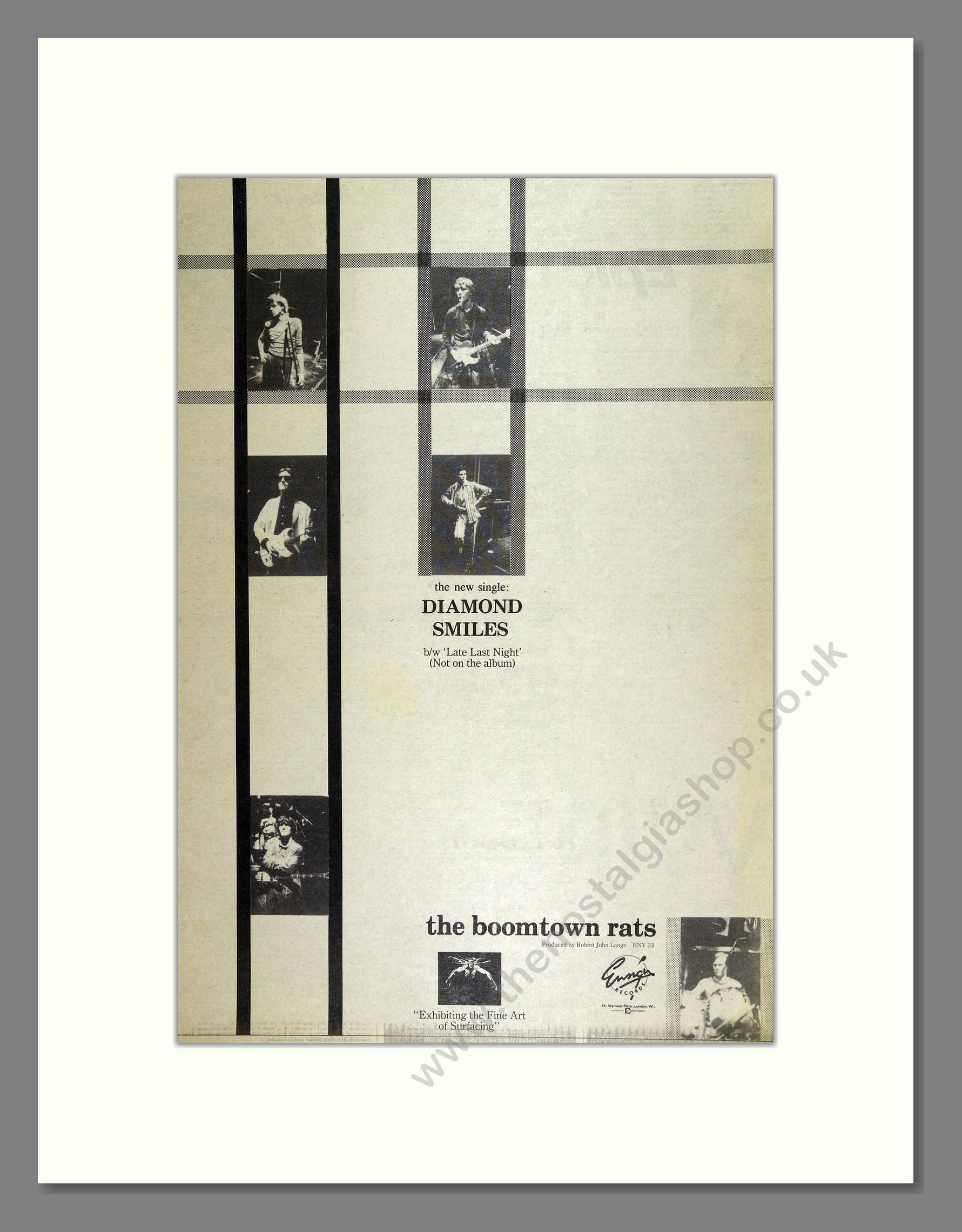 Boomtown Rats - Diamond Smiles. Vintage Advert 1979 (ref AD16136) – The ...