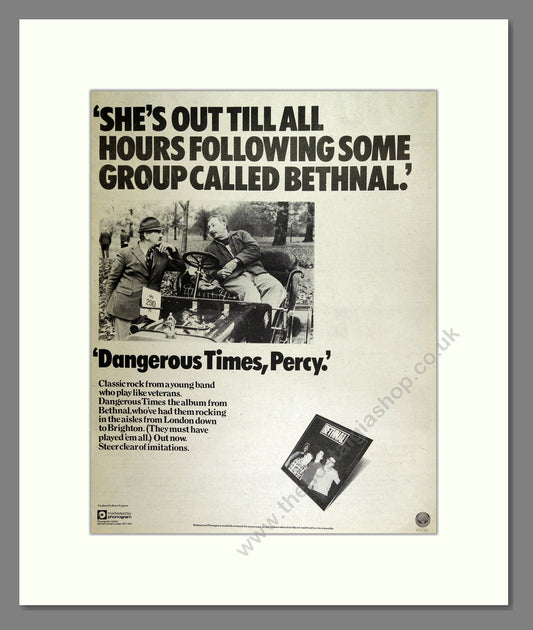 Bethnal - Dangerous Times. Vintage Advert 1978 (ref AD16155)