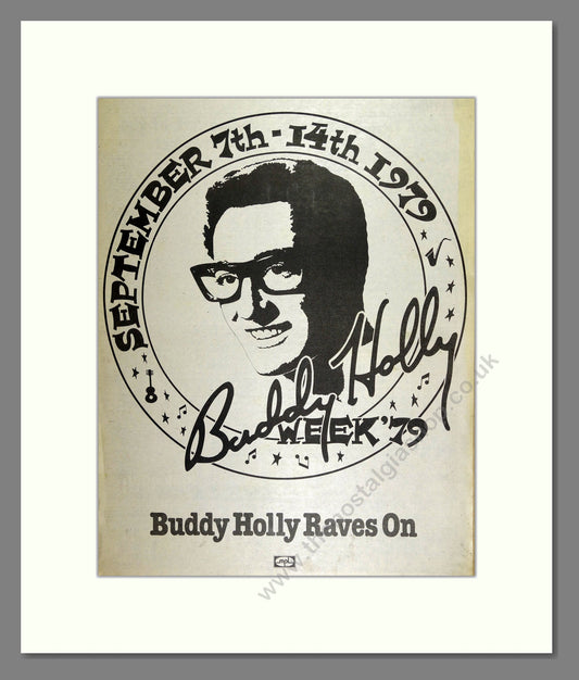 Buddy Holly - Buddy Holly Week. Vintage Advert 1979 (ref AD16156)
