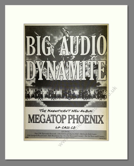 Big Audio Dynamite - Megatop Phoenix. Vintage Advert 1989 (ref AD16160)