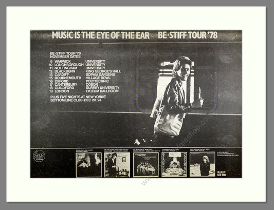 Be Stiff - UK Tour. Vintage Advert 1978 (ref AD16163)