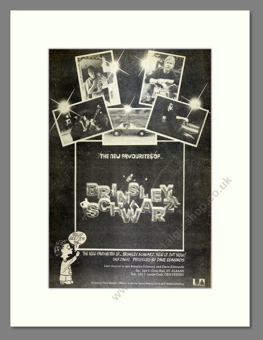 Brinsley Schwarz - The New Favourites Of. Vintage Advert 1974 (ref AD16165)