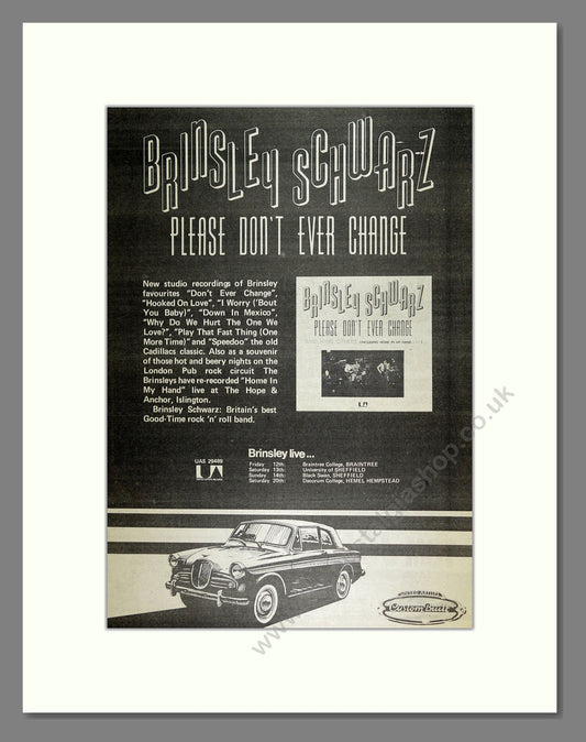 Brinsley Schwarz - Please Don't Ever Change. Vintage Advert 1973 (ref AD16166)