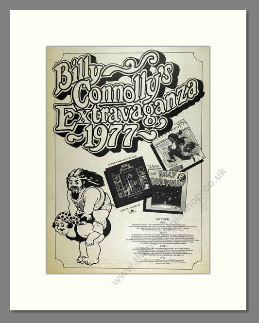 Billy Connolly - Extravaganza. Vintage Advert 1977 (ref AD16167)